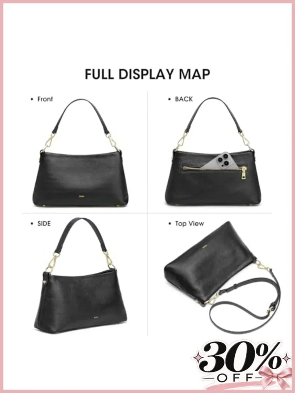 Genuine Leather Crossbody Bag Small Purse Hobo